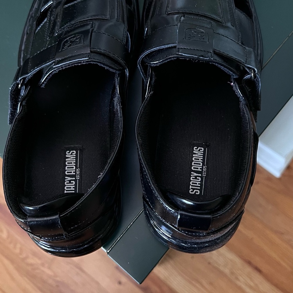 Stacy Adams Black Loafers with Polished Finish(USED)